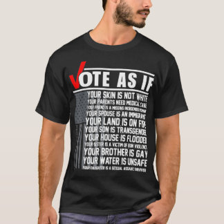 Camiseta Vote Como Se A Sua Pele Não Estivesse Branca, Vote