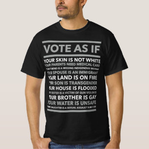 Camiseta Vote Como se sua pele não fosse branca, Vote Azul