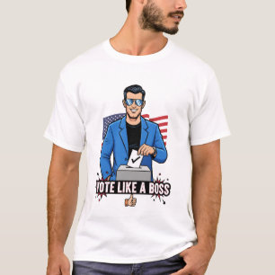 Camiseta Vote Como um Chefe – Cartoon de Votação Eleitoral 