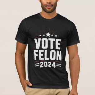 Camiseta Vote Criminoso Trump 2024 Eleição Divertida Voto 