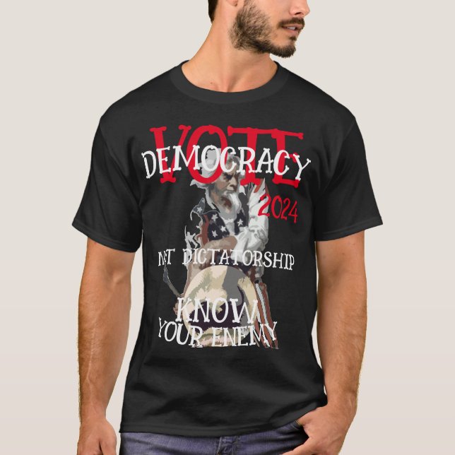 CAMISETA VOTE DEMOCRACIA NÃO DITADURA 2024 (Frente)