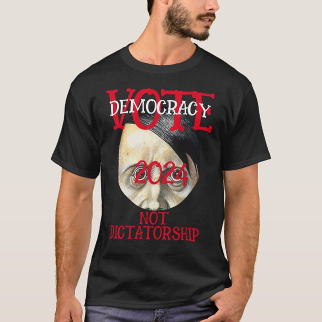 CAMISETA VOTE DEMOCRACIA NÃO DITADURA 2024 (Frente)