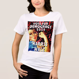 Camiseta Vote em Democracia Harris Walz