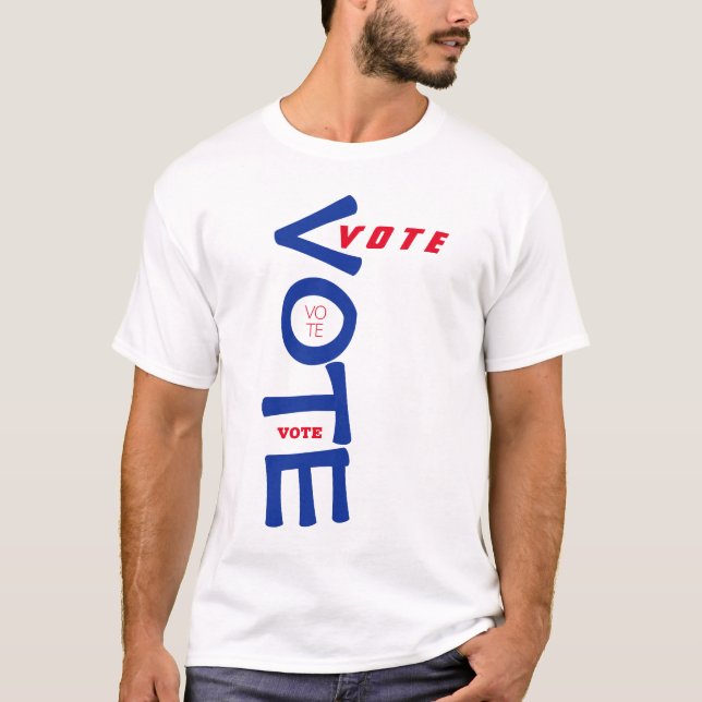 Camiseta Vote EUA Vermelho Branco Azul (Frente)
