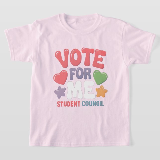 Camiseta Vote for Me Student Council Vibes School (Postura )