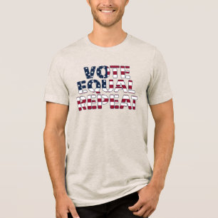 Camiseta Vote Igual Repita Gráfico da Bandeira dos EUA Patr