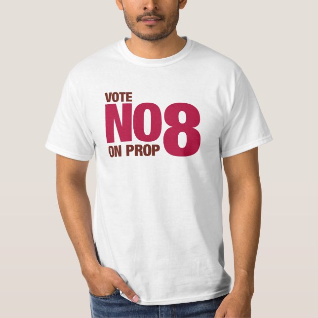 Camiseta Vote não na proposição 8 de Califórnia (Frente)