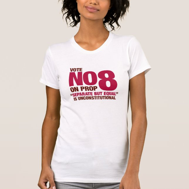Camiseta Vote não na proposição 8 de Califórnia (Frente)