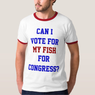 Camiseta Vote no meu peixe para o Congresso Política engraç