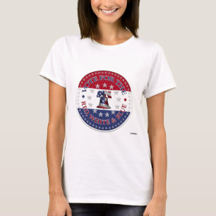 Camiseta Vote no Vermelho, Branco e Azul Sino da Liberdade