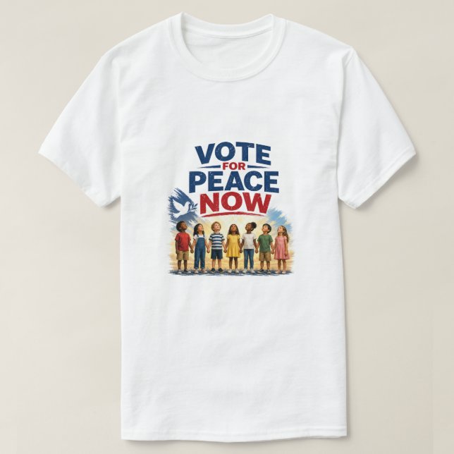 CAMISETA VOTE PELA PAZ AGORA (Frente do Design)