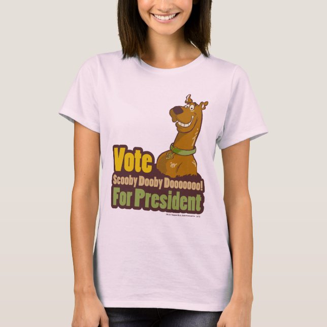 Camiseta Vote Scooby Dooby Doo para Presidente (Frente)