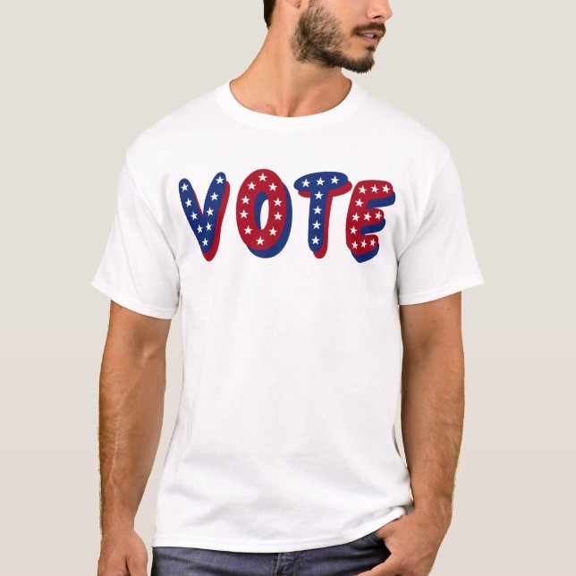 Camiseta Vote Stars Red White Blue (Frente)