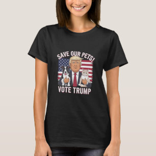 Camiseta Vote Trump Salve Nossos Cães De Pets 2024 Em Segur