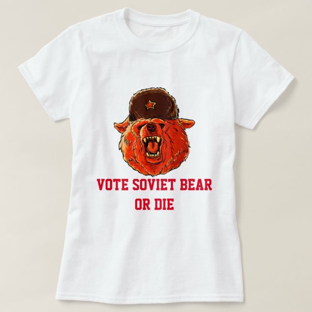 Camiseta Vote Urso Soviético (Frente do Design)