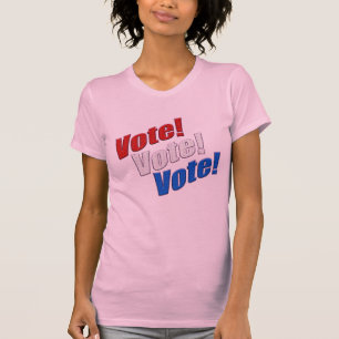 Camiseta Vote! Vote! Vote! patriótico vermelho branco & azu