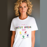 Camiseta Voted Best Mom by Mother's Day Personalized<br><div class="desc">Best Mom Mother's Day T-shirt. Add you own children's names to make it uniquely yours. Lovely gift for Mother's Day, Birthday, Christmas or any day just to show how much you care. Personalize and customize this design by using the "Personalize" button. The Words "BEST MOM" can not be changed as...</div>
