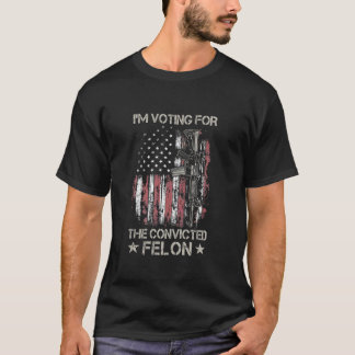 Camiseta Votei a favor do condenado Felon USA Flag Donald