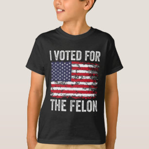 Camiseta Votei A Favor Do Felon; Republicano Engraçado Trum