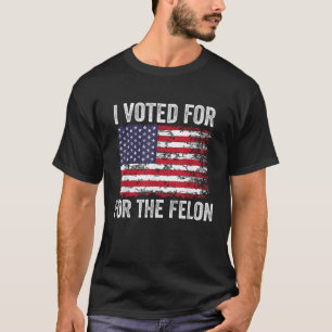 Camiseta Votei A Favor Do Felon USA Flag Trump