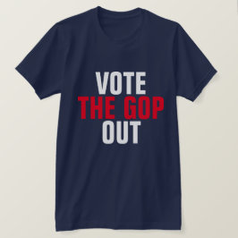 Camiseta Votem o GOP para fora de vermelho e branco