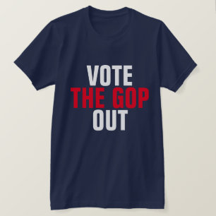 Camiseta Votem o GOP para fora de vermelho e branco