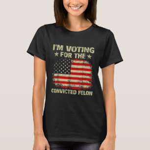 Camiseta Voto A Favor Do Condenado Felon Us Flag Trump 20