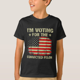 Camiseta Voto A Favor Do Condenado Felon Us Flag Trump 20