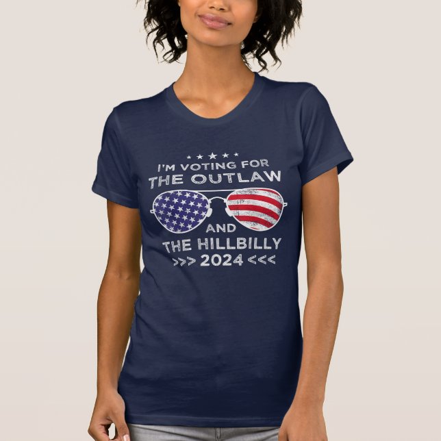 Camiseta Voto a favor do Outlaw e do Hillbilly 2024 (Frente)