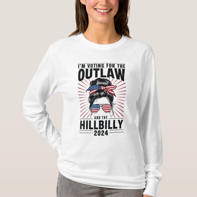 Camiseta Voto a favor do Outlaw e do Hillbilly 2024 (Frente)