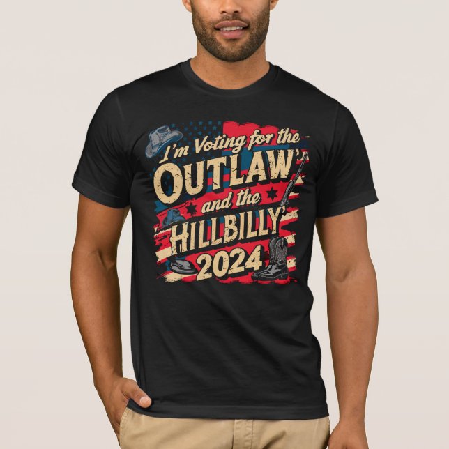 Camiseta Voto a favor do Outlaw e do Hillbilly 2024 (Frente)