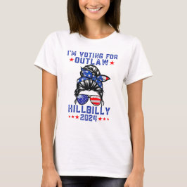 Camiseta Voto a favor do Outlaw Hillbilly 2024 Bandeira dos