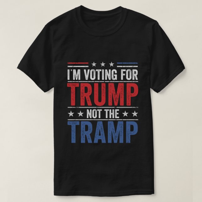 Camiseta Voto a favor do Trump Not Tramp 2024 (Frente do Design)