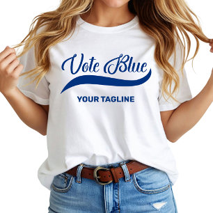 Camiseta Voto Azul Político Personalizado da Moda