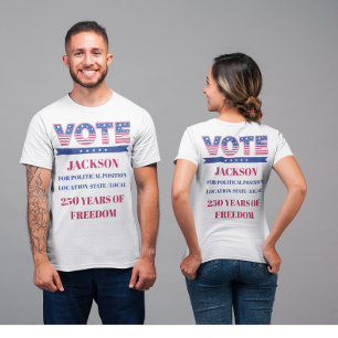 Camiseta Voto de Candidato Personalizado 250 Anos da Améric