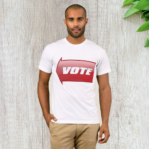 Camiseta Voto Vermelho Negrito Sinal de Seta Sinal de Voto