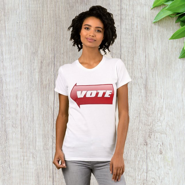 Camiseta Voto Vermelho Negrito Sinal de Seta Sinal de Voto  (Criador carregado)