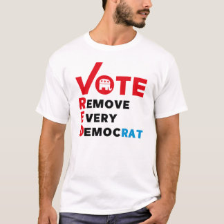 Camiseta voto vermelho remover todos os democratas