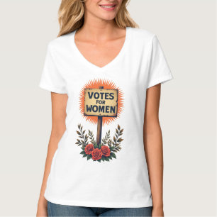 Camiseta Votos para Mulheres Vintage Sinal de Protesto