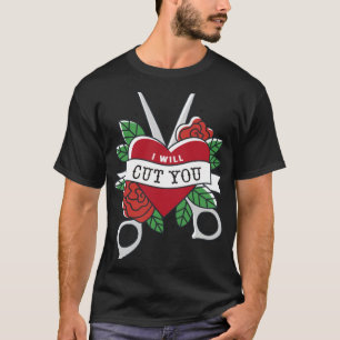 Camiseta Vou cortar-te o coração do corte de cabelo