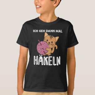 Camiseta Vou Crochet Gato Bonito Com Lã