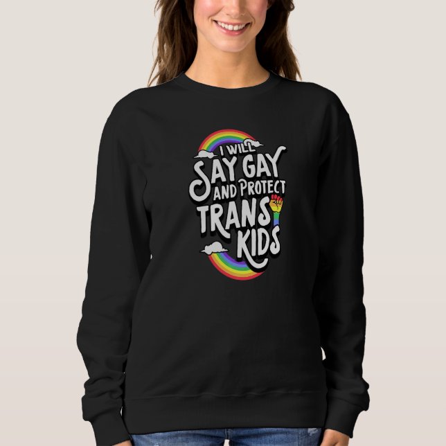 Camiseta Vou Dizer Gay E Proteger As Crianças Trans Flórida (Frente)