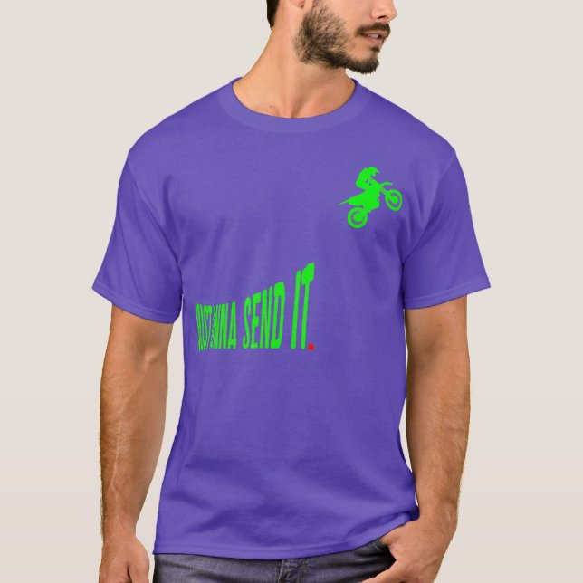 Camiseta Vou Enviá-Lo Engraçada Motocross Dirt Bike (Frente)