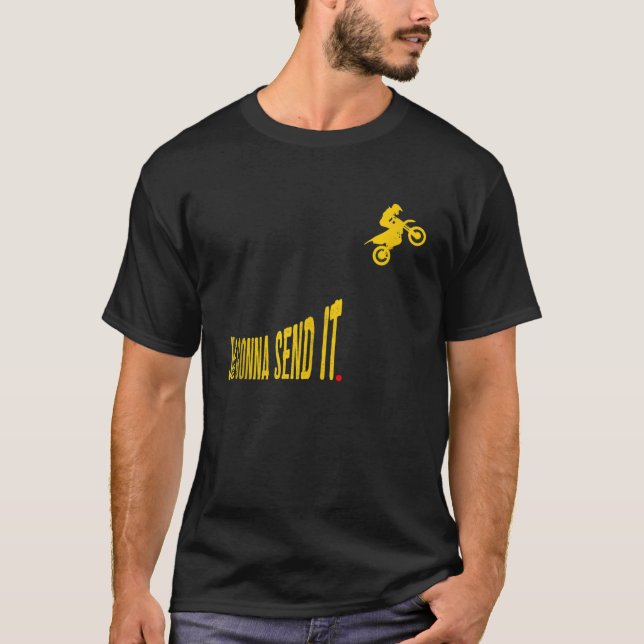 Camiseta Vou Enviá-Lo Engraçado, Motocross Dirt Bike Meme (Frente)