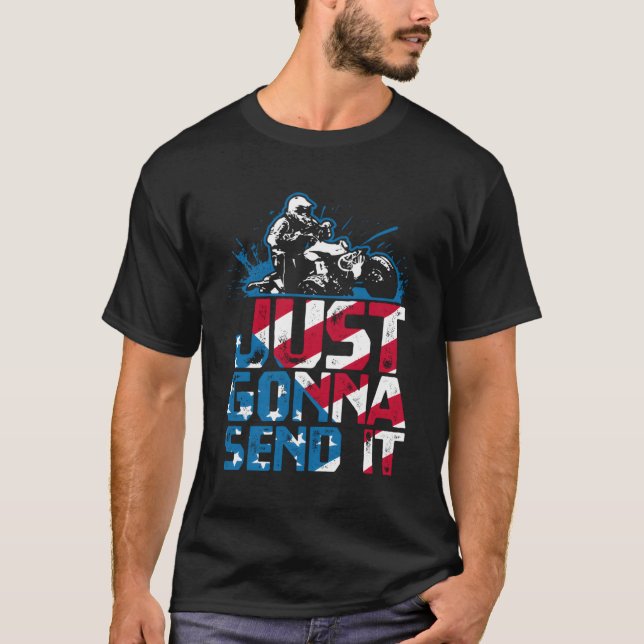 Camiseta Vou Enviá-Lo Patriótico Bandeira Americana Quad Em (Frente)