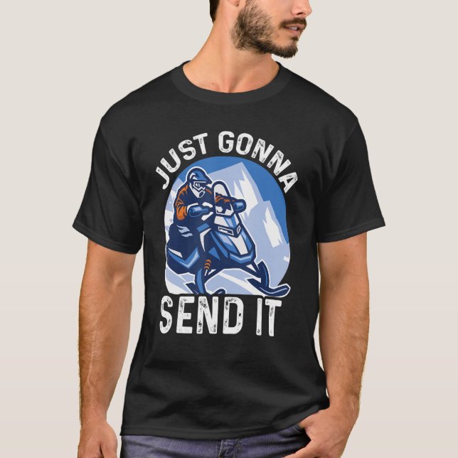 Camiseta Vou Enviá-Lo Snowmobiling Snowmbiling (Frente)