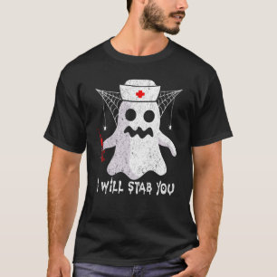 Camiseta Vou Esfaqueá-La Enfermeira Fantasias De Halloween