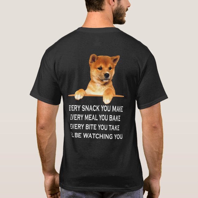 Camiseta Vou Observar Todo Lanche Que Você Fizer Cão Bonito (Verso)