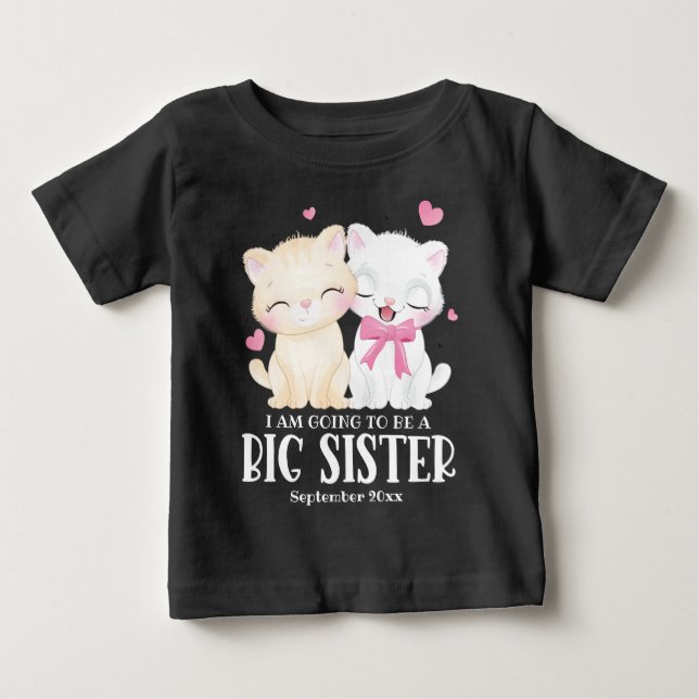 Camiseta Vou Ser Uma Irmã Mais Velha Anúncio de Bebê (Frente)