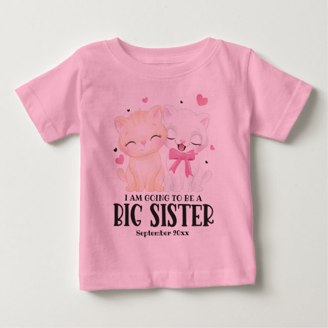 Camiseta Vou Ser Uma Irmã Mais Velha Anúncio de Bebê (Frente)